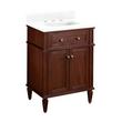24" Elmdale Vanity for Rectangular Undermount Sink - Antique Brown - Feathered White 8" - White Sink, , large image number 0