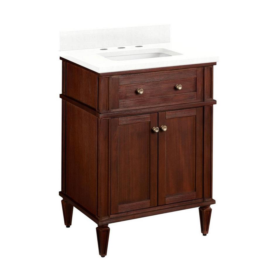 24" Elmdale Vanity for Rectangular Undermount Sink - Antique Brown - Feathered White 8" - White Sink, , large image number 0