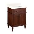 24" Elmdale Vanity for Rectangular Undermount Sink-Antique Brown-Arctic Wh 0 Faucet Hole-White Sink, , large image number 0