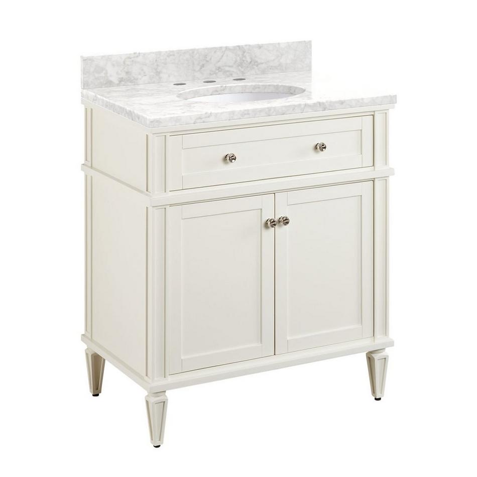 30" Elmdale Vanity for Undermount Sink - White - Carrara Marble 8" - Sink, , large image number 0