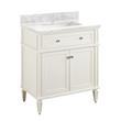 30" Elmdale Vanity for Rect Undermnt Sink - White - Carrara Marble Single Hole - Sink, , large image number 0