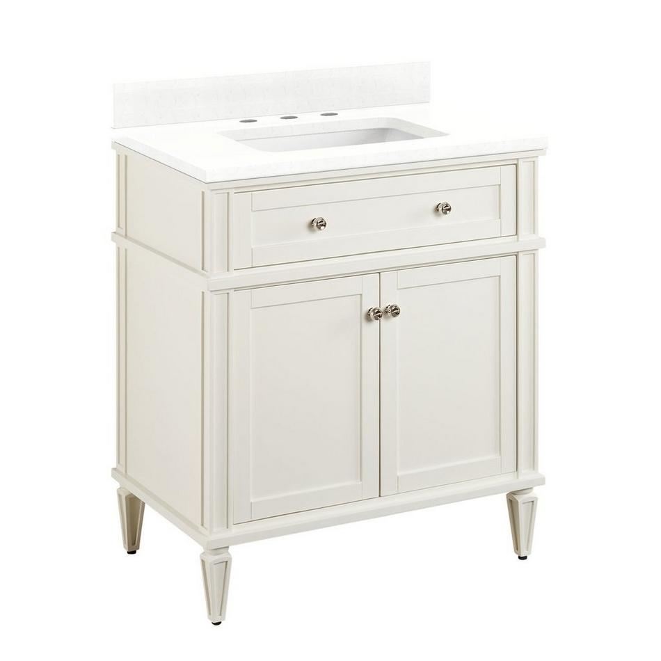 30" Elmdale Vanity for Rect Undermnt Sink - White - Feathered White 8" - Sink, , large image number 0