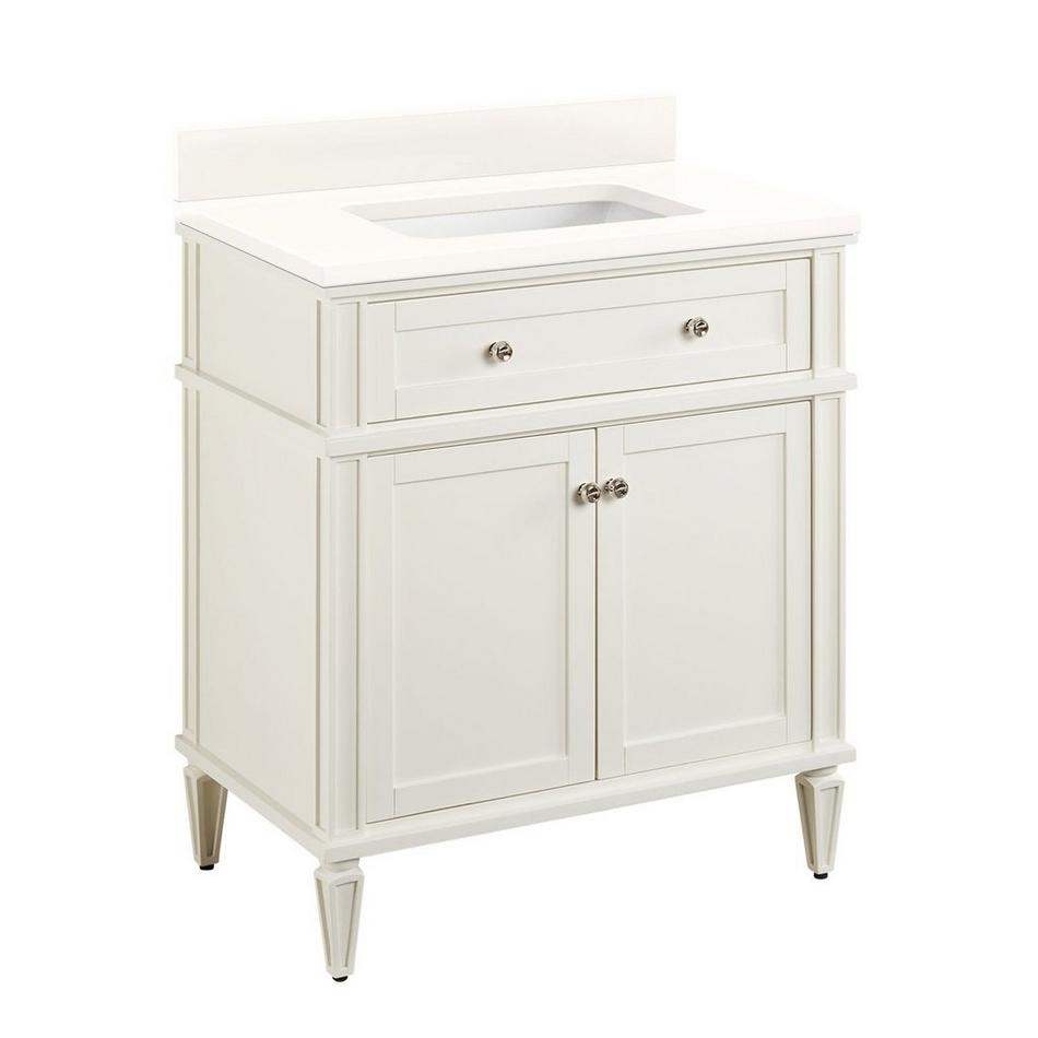 30" Elmdale Vanity for Rect Undermnt Sink - White - Arctic White no Faucet Holes - Sink, , large image number 0