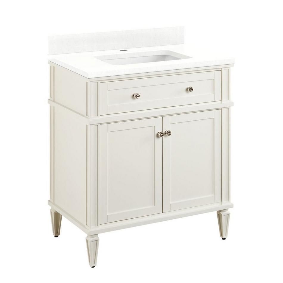 30" Elmdale Vanity for Rect Undermnt Sink - White - Feathered White Single Hole - Sink, , large image number 0