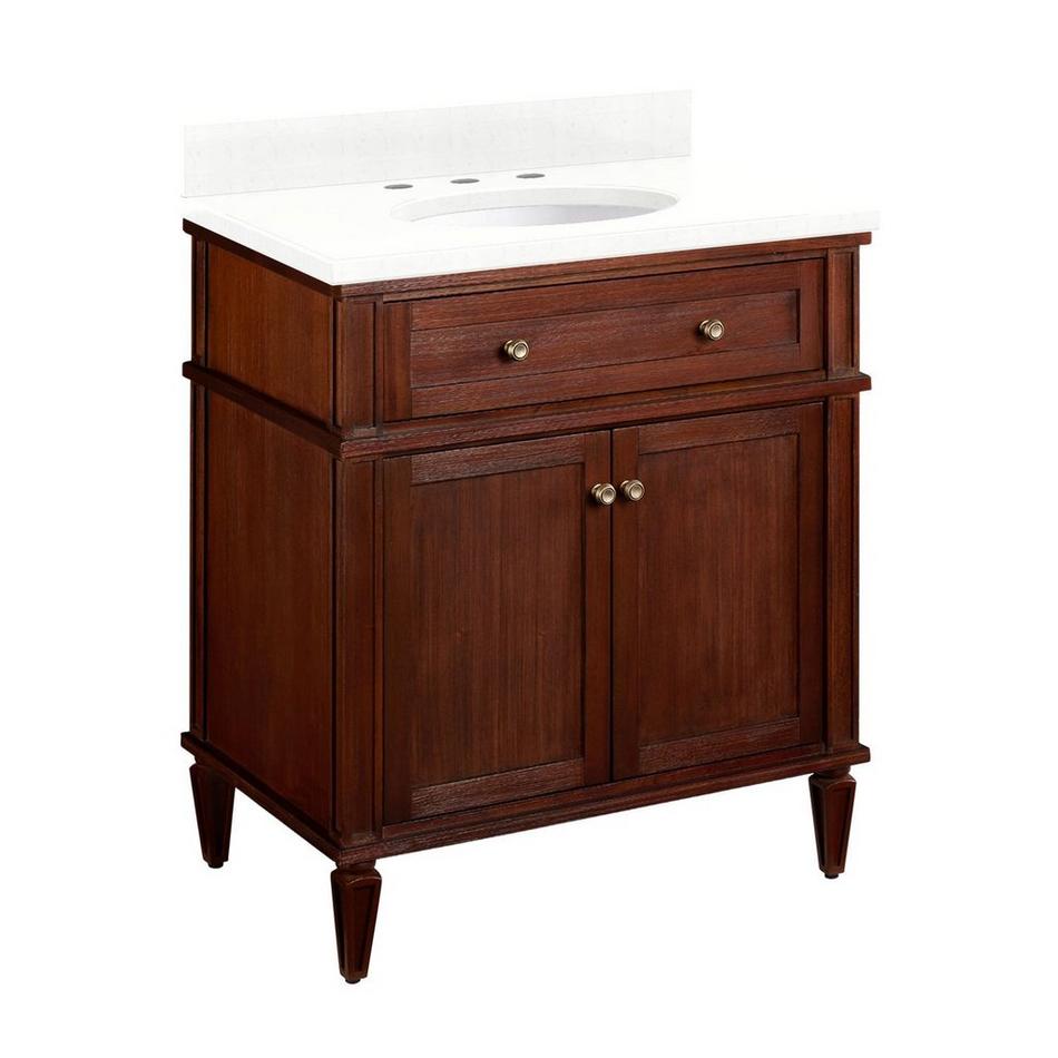 30" Elmdale Vanity for Undermount Sink - Antique Brown - Feathered White 8" - White Sink, , large image number 0