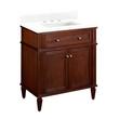 30" Elmdale Vanity for Rectangular Undermount Sink - Antique Brown - Feathered White 8" - White Sink, , large image number 0
