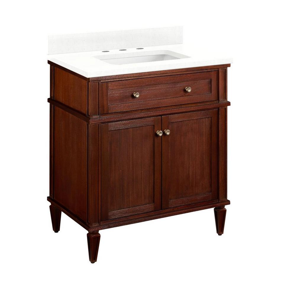 30" Elmdale Vanity for Rectangular Undermount Sink - Antique Brown - Feathered White 8" - White Sink, , large image number 0
