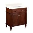 30" Elmdale Vanity for Rectangular Undermount Sink-Antique Brown-Arctic Wh 0 Faucet Holes-White Sink, , large image number 0