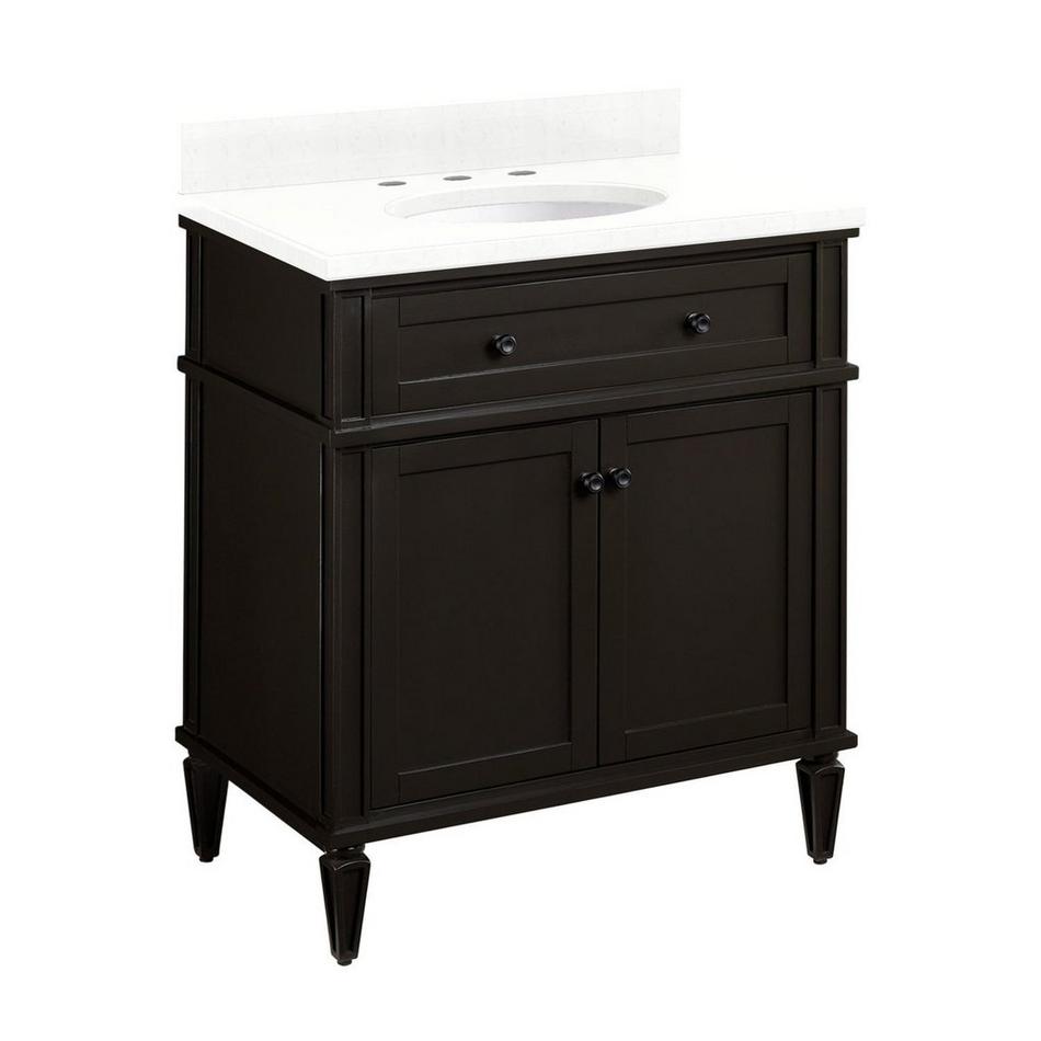 30" Elmdale Vanity for Undermount Sink - Charcoal Black - Feathered White 8" - White Sink, , large image number 0