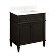 30" Elmdale Vanity for Rectangular Undermount Sink-Charcoal Blk-Feathered Wh Single Hole-White Sink, , large image number 0