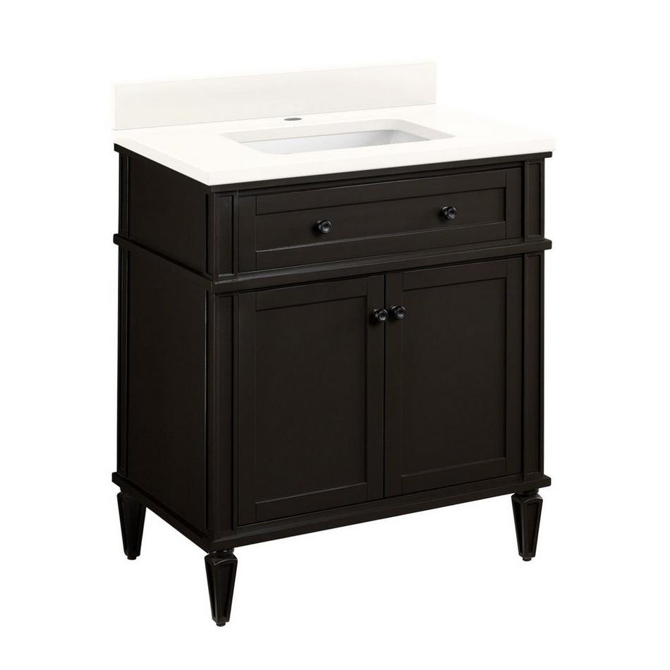 30" Elmdale Vanity for Rectangular Undermount Sink-Charcoal Black-Arctic Wh Single Hole-White Sink, , large image number 0