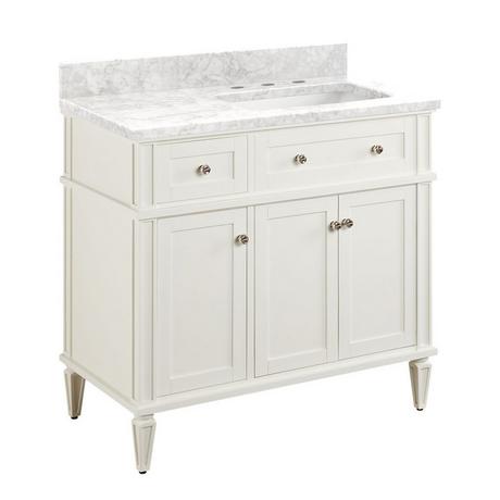 36" Elmdale Vanity for Right Offset Rectangular Undermount Sink - White