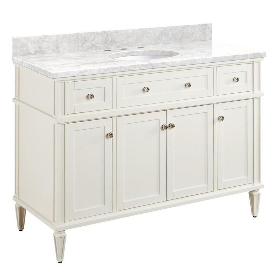 48" Elmdale Vanity for Undermount Sink - White - Carrara Marble 8" - Sink, , large image number 0