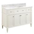 48" Elmdale Vanity for Rect Undermnt Sink - White - Carrara Marble Single Hole - Sink, , large image number 0