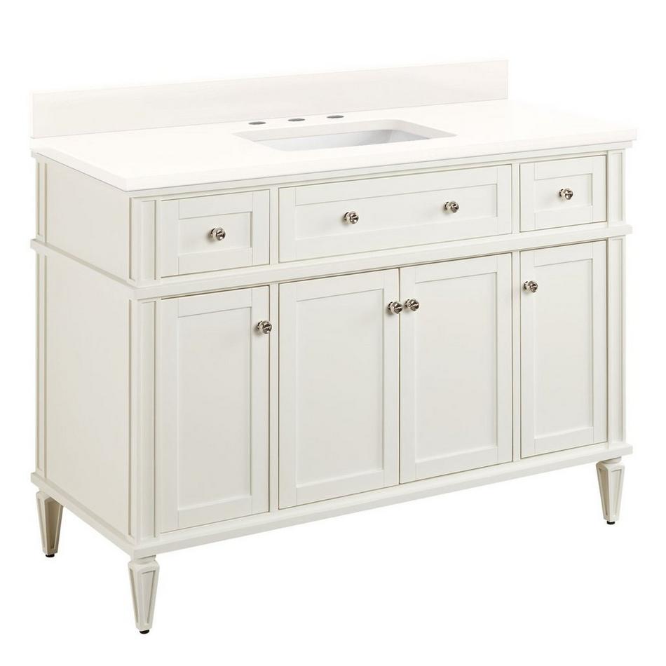 48" Elmdale Vanity for Rect Undermnt Sink - White - Arctic White 8" - Sink, , large image number 0