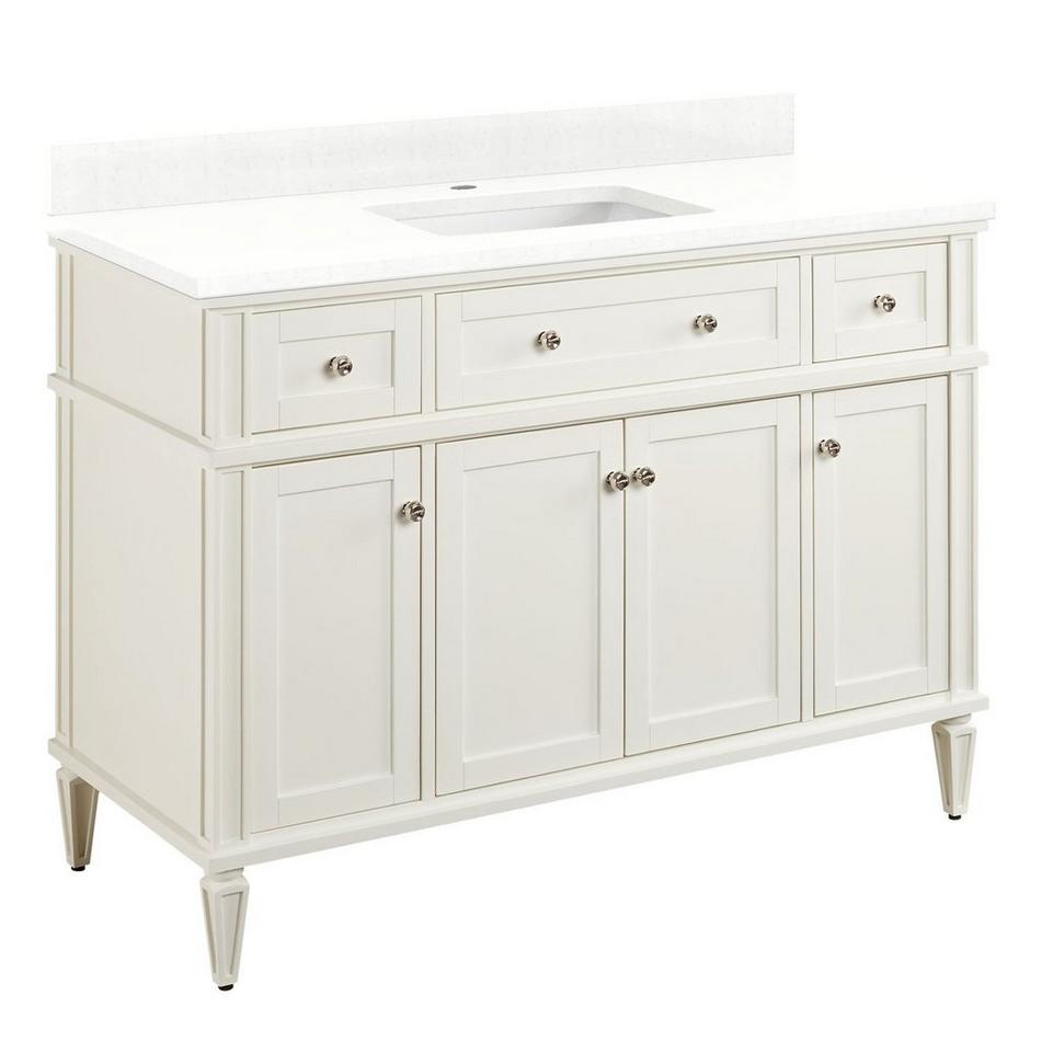 48" Elmdale Vanity for Rect Undermnt Sink - White - Feathered White Single Hole - Sink, , large image number 0