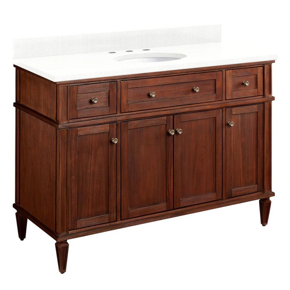 48" Elmdale Vanity for Undermount Sink - Antique Brown - Feathered White 8" - White Sink, , large image number 0
