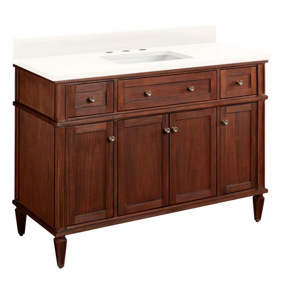 48" Elmdale Vanity for Rectangular Undermount Sink - Antique Brown - Arctic White 8" - White Sink, , large image number 0