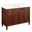 48" Elmdale Vanity for Rectangular Undermount Sink-Antique Brown-Feathered Wh Single Hole-White Sink, , large image number 0