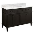 48" Elmdale Vanity for Undermount Sink - Charcoal Black - Carrara Marble 8" - White Sink, , large image number 0