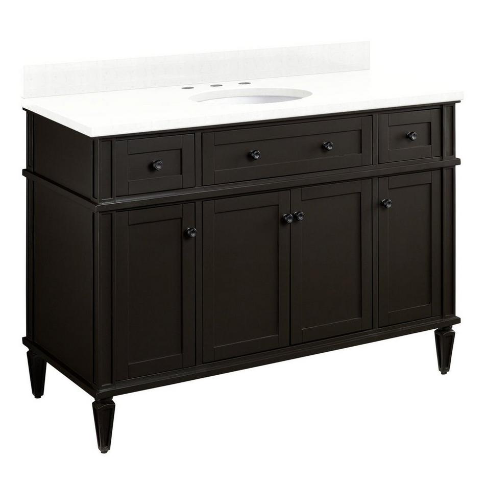 48" Elmdale Vanity for Undermount Sink - Charcoal Black - Feathered White 8" - White Sink, , large image number 0