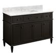 48" Elmdale Vanity for Rectangular Undermount Sink - Charcoal Black - Carrara Marble 8" - White Sink, , large image number 0