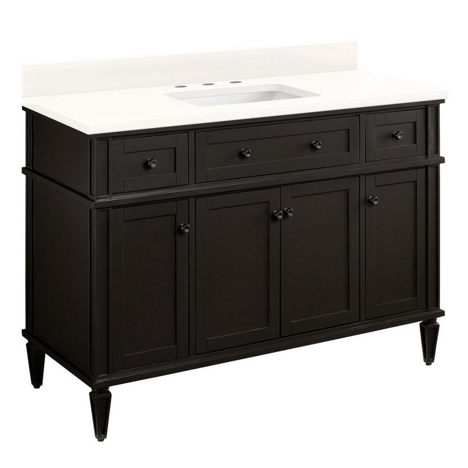 48" Elmdale Vanity for Rectangular Undermount Sink - Charcoal Black - Arctic White 8" - White Sink, , large image number 0