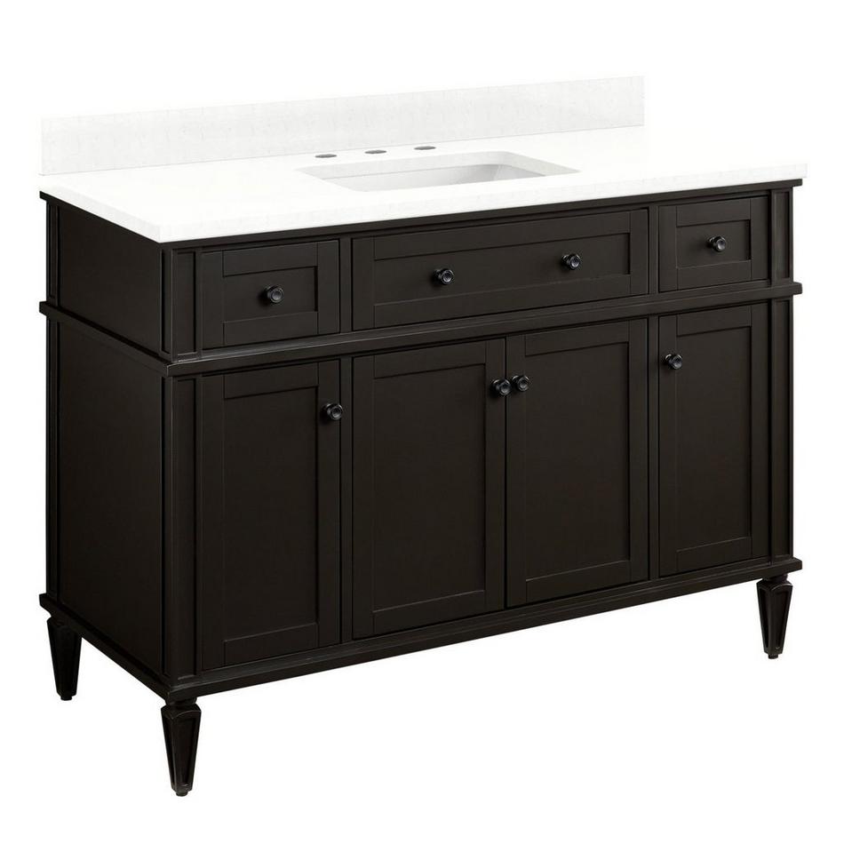 48" Elmdale Vanity for Rectangular Undermount Sink - Charcoal Black - Feathered White 8" -White Sink, , large image number 0