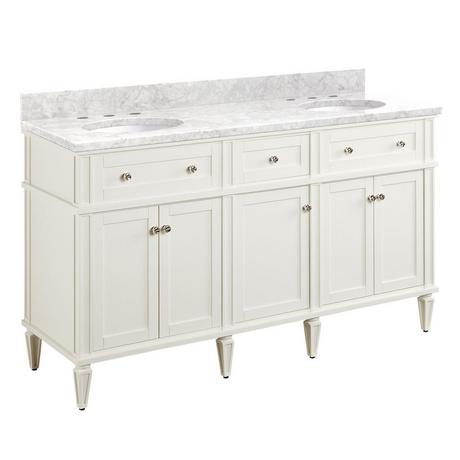 60" Elmdale Double Vanity for Undermount Sinks - White