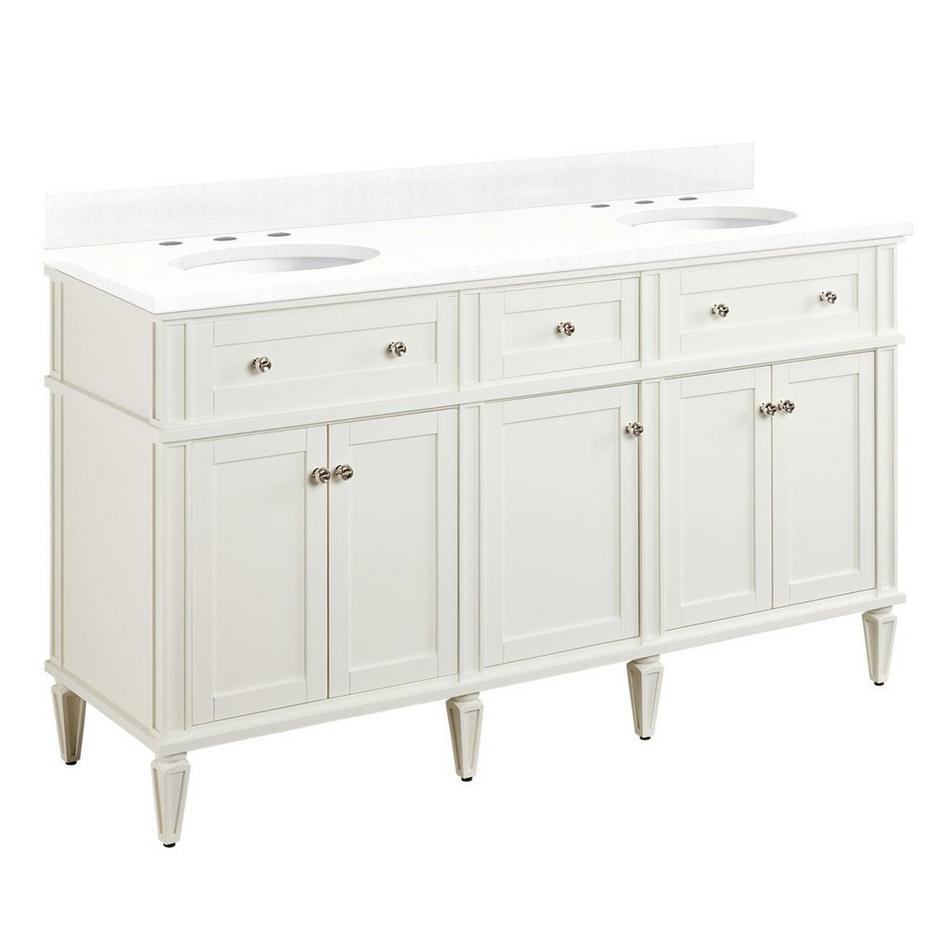 60" Elmdale Double Vanity for Undermount Sinks - White - Feathered White 8" - Sinks, , large image number 0