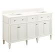 60" Elmdale Double Vanity for Rect Undermnt Sinks - White - Arctic White Single Hole - Sinks, , large image number 0