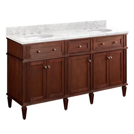60" Elmdale Double Vanity for Undermount Sinks - Antique Brown