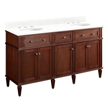 60" Elmdale Double Vanity for Undermount Sinks - Antique Brown