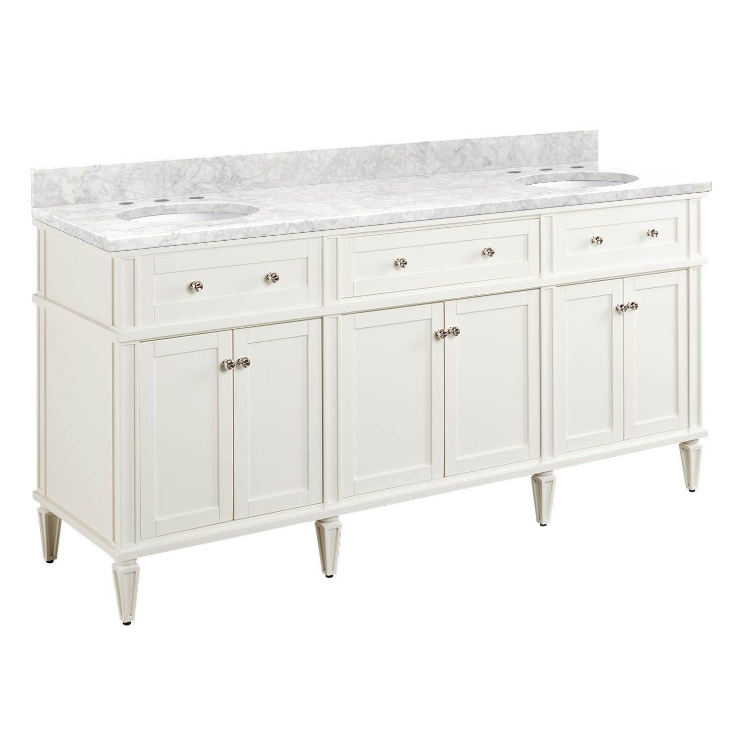 72" Elmdale Double Vanity for Undermount Sinks