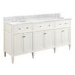 72" Elmdale Double Vanity for Undermount Sinks - White - Carrara Marble 8" - Sinks, , large image number 0