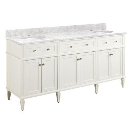 72" Elmdale Double Vanity for Undermount Sinks - White