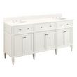 72" Elmdale Double Vanity for Undermount Sinks - White - Arctic White 8" - Sinks, , large image number 0