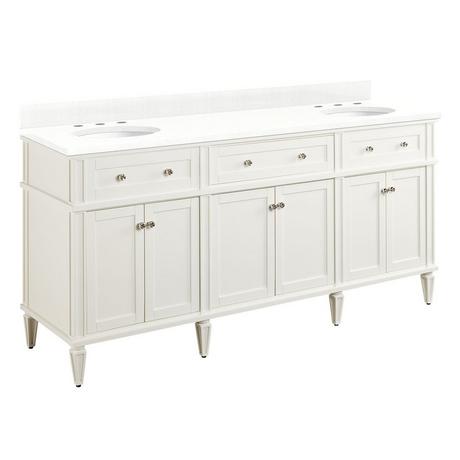 72" Elmdale Double Vanity for Undermount Sinks - White