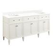 72" Elmdale Double Vanity for Rect Undermnt Sinks - White - Feathered White 8" - Sinks, , large image number 0