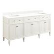 72" Elmdale Double Vanity for Rect Undermnt Sinks - White - Feathered White Single Hole - Sinks, , large image number 0