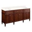 72" Elmdale Double Vanity for Undermount Sinks - Antique Brown - Arctic White 8" - White Sinks, , large image number 0
