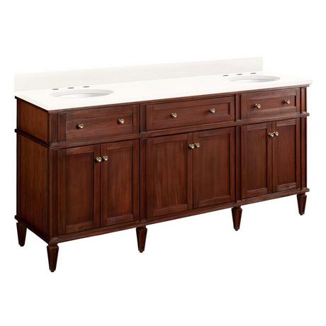 72" Elmdale Double Vanity for Undermount Sinks - Antique Brown