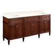 72" Elmdale Double Vanity for Rect Undermount Sinks-Antique Brown-Arctic Wh no Faucet Holes-Wh Sinks, , large image number 0