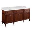 72" Elmdale Double Vanity for Rectangular Undermount Sinks-Antique Brown-Carrara 1 Hole-Wh Sinks, , large image number 0