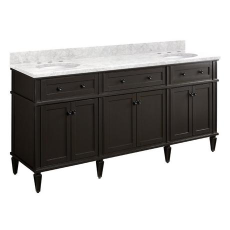 72" Elmdale Double Vanity for Undermount Sinks - Charcoal Black