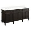 72" Elmdale Double Vanity for Undermount Sinks - Charcoal Black - Feathered White 8" - White Sinks, , large image number 0