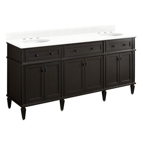 72" Elmdale Double Vanity for Undermount Sinks - Charcoal Black