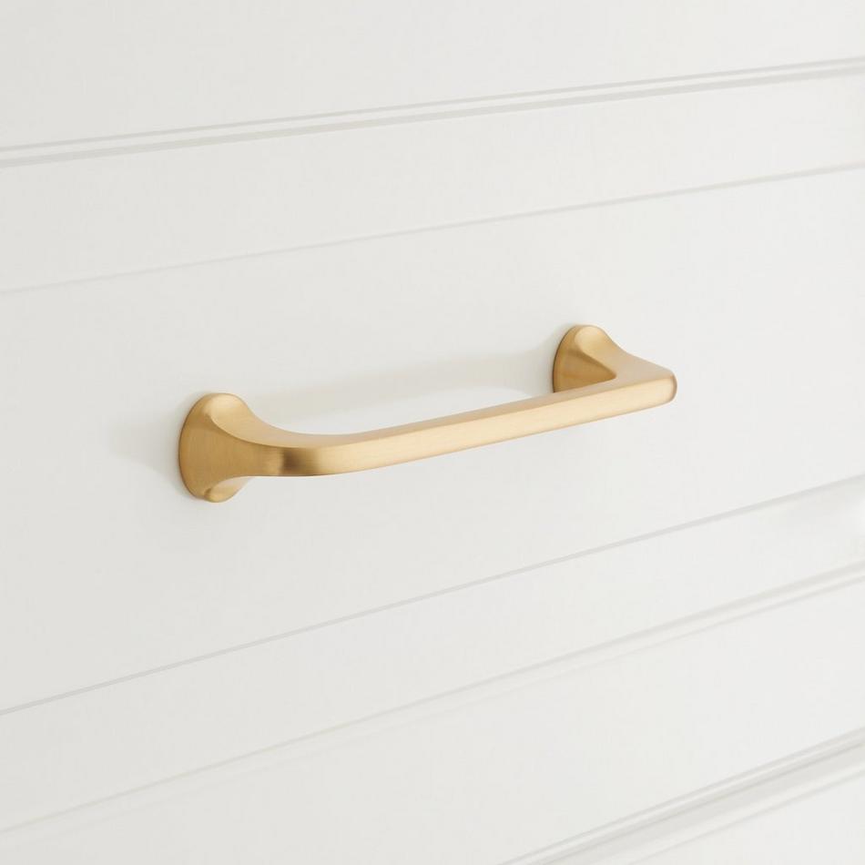 3-3/4" Amarilla Solid Brass Cabinet Pull - Satin Brass, , large image number 0