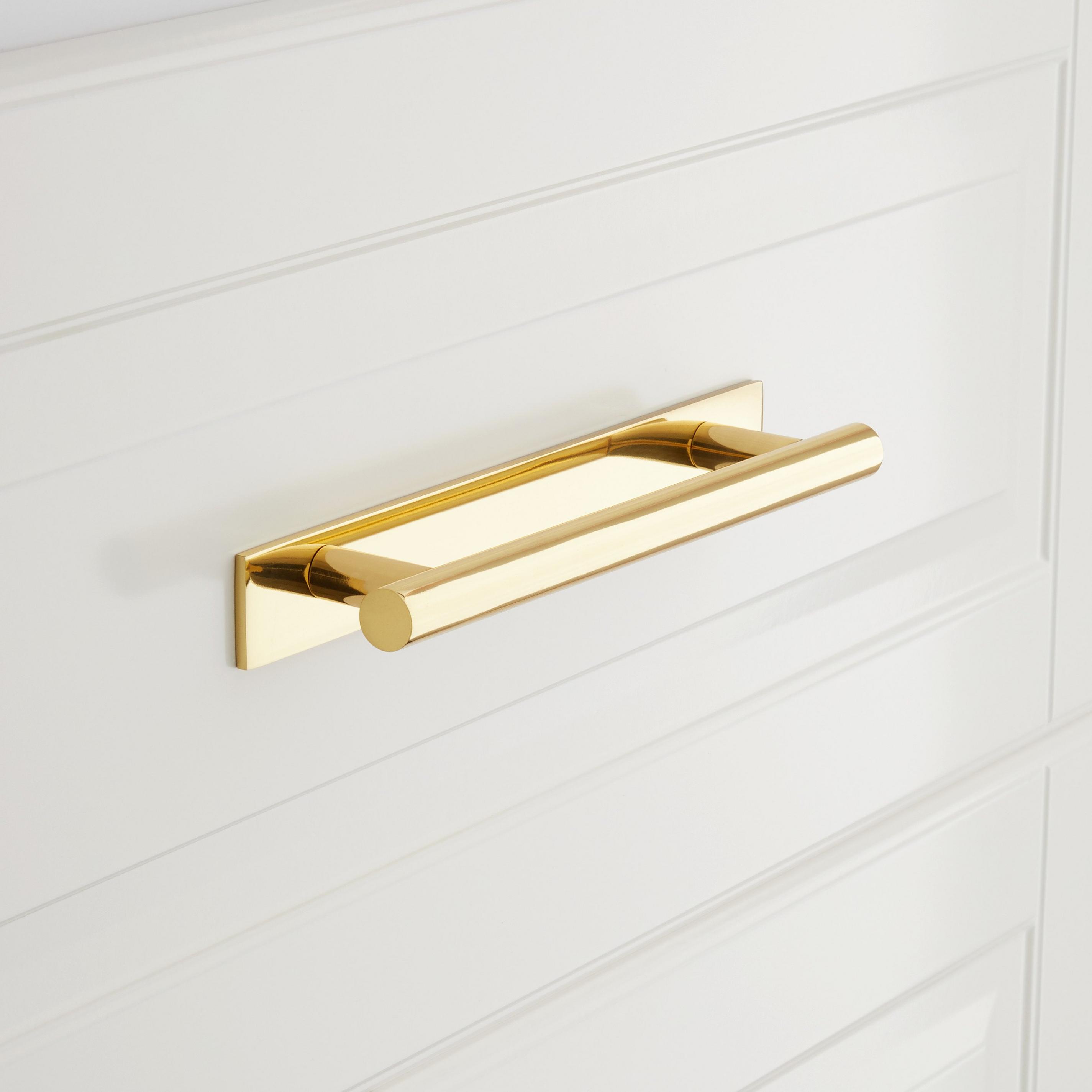 Avignon Solid Brass Pull with Backplate Signature Hardware