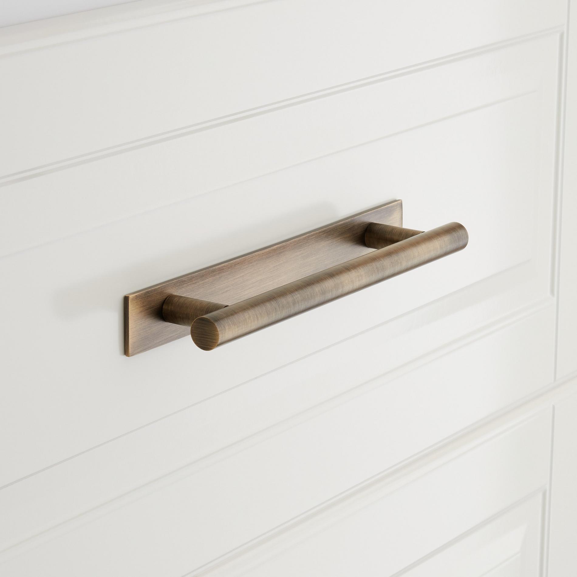 Avignon Solid Brass Cabinet Pull with Backplate | Signature Hardware